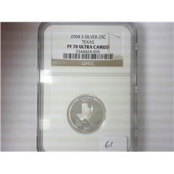 2004-S SILVER TEXAS QUARTER NGC PF70 ULTRA CAMEO