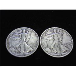 1943 & 43-S WALKING LIBERTY HALF DOLLARS