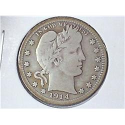 1914 BARBER QUARTER (VERY GOOD)