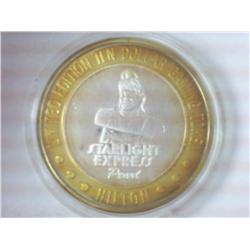 HILTON CASINO $10 SILVER TOKEN (UNC)