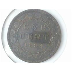 1884 CANADA LARGE CENT (EXTRA FINE)