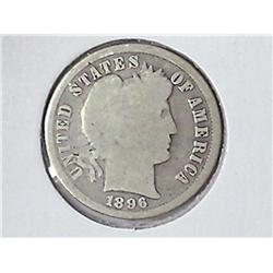 1896 BARBER DIME