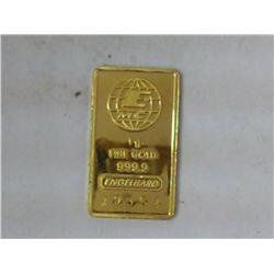 ENGELHARD 1 GRAM 999.9 FINE GOLD INGOT