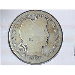 1909-S BARBER QUARTER