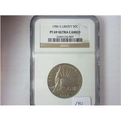 1986-S LIBERTY HALF DOLLAR NGC PF69 ULTRA CAMEO
