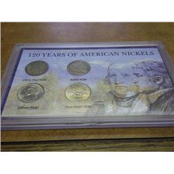 120 YEARS OF AMERICAN NICKELS (AS SHOWN)