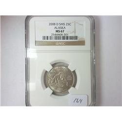2008-D SMS ALASKA QUARTER NGC MS67
