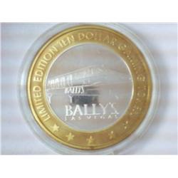 BALLY'S CASINO $10 SILVER TOKEN (UNC)