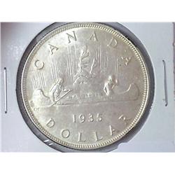 1935 CANADA SILVER DOLLAR (UNC)
