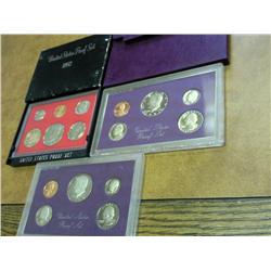 1982, 84 & 87 US PROOF SETS (84 HAS NO BOX)