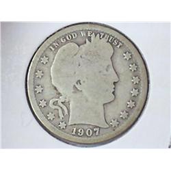 1907-O BARBER QUARTER
