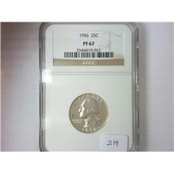 1956 WASHINGTON SILVER QUARTER NGC PF67