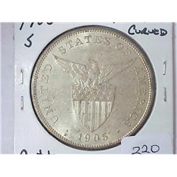 1905-S US/PHILIPPINES PESO (AU) SILVER