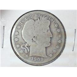 1909-S BARBER HALF DOLLAR