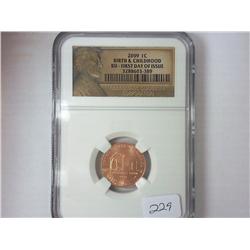 2009 LINCOLN BIRTH & CHILDHOOD CENT NGC BU