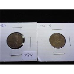 1921 & 21-S LINCOLN CENTS (AU)