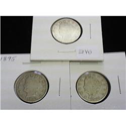 1894, 95 & 96 LIBERTY "V" NICKELS