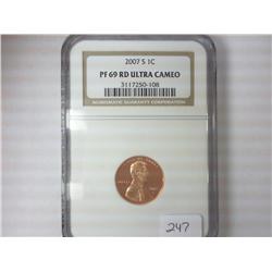 2007-S LINCOLN CENT NGC PF69 RD ULTRA CAMEO