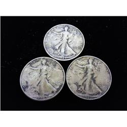 1942, 43 & 46-S WALKING LIBERTY HALF DOLLARS