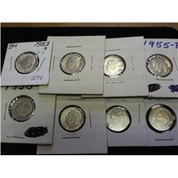 8 ASSORTED 1950-S ROOSEVELT DIMES
