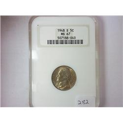 1948-S JEFFERSON NICKEL NGC MS67