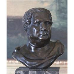 Commanding Caesar Bust Bronze Sculpture