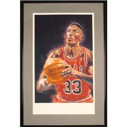 Scottie Pippen Todd Ostendor Signed Bulls Print Framed