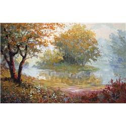 Golden Landscape by Michel Schofield Acrylic