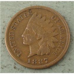High Grade 1887 Indian Head Cent Penny Full Liberty