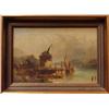 Image 2 : OIL ON CANVAS - ~Dutch River~ Scene Signed Hilldebrand