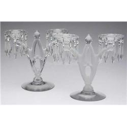 HEISEY NO. 402 / GOTHIC DOUBLE-SOCKET CANDELABRUMS