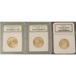 3 Sacagawea Graded MS70 Coins 2000D-04S Proof Ultra Cam