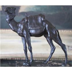 Excellent Camel Bronze Sculpture After L. Carvin