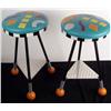 Image 1 : 2 Retro Pop Art Bar Stools Mitch Lewis Artist Signed