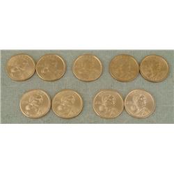 9 Diff Date Sacagawea Dollar Coins Gem UNC 2000-2010