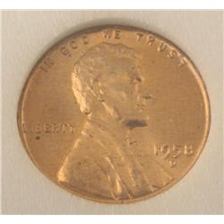 1958 D Lincoln Cent Penny Graded Full Red MS 69