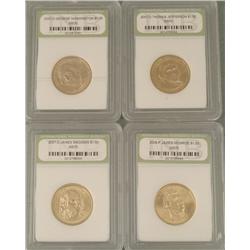 4 Presidential Gold Finished MS70 2007-08 Sharp Coins