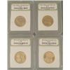 Image 1 : 4 Presidential Gold Finished MS70 2007-08 Sharp Coins