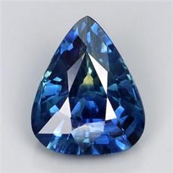 GORGEOUS UNHEATED 0.71ct PEAR NATURAL GREENISH BLUE SAP