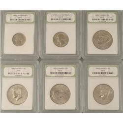 6 US Slabbed Coins Nickel, Quarter, Half MS70 1960-1999