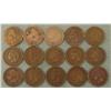 Image 1 : 15 Diff Indian Head Penny Cents Dates 1880-1908