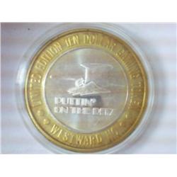 WESTWARD HO CASINO $10 SILVER TOKEN (UNC)