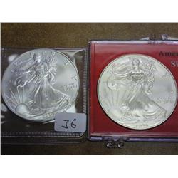 1996 & 2001 AMERICAN SILVER EAGLES (UNC)