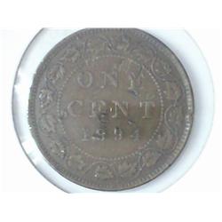 1894 CANADA ONE CENT NICKED UP
