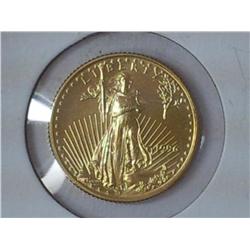1996 US $5 GOLD EAGLE (UNC) 1/10 OZ FINE GOLD