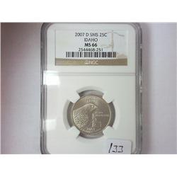 2007-D SMS IDAHO QUARTER NGC MS66