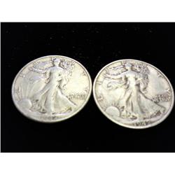 1942-P/D WALKING LIBERTY HALF DOLLARS 2 COINS