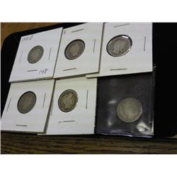 1911-D, 13, 13, 14-D, 16 & 16-S BARBER DIMES