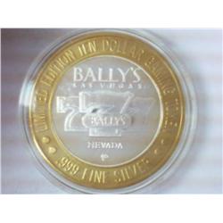 BALLY'S CASINO $10 SILVER TOKEN (UNC)