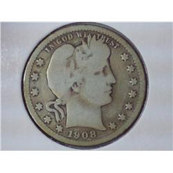 1908-S BARBER QUARTER